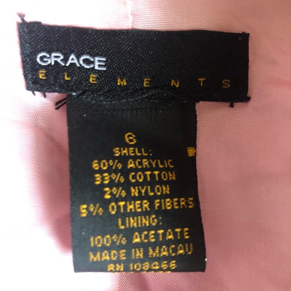 Grace Elements tweed pink white blue blazer. Rare find so in trend. - Picture 2 of 6